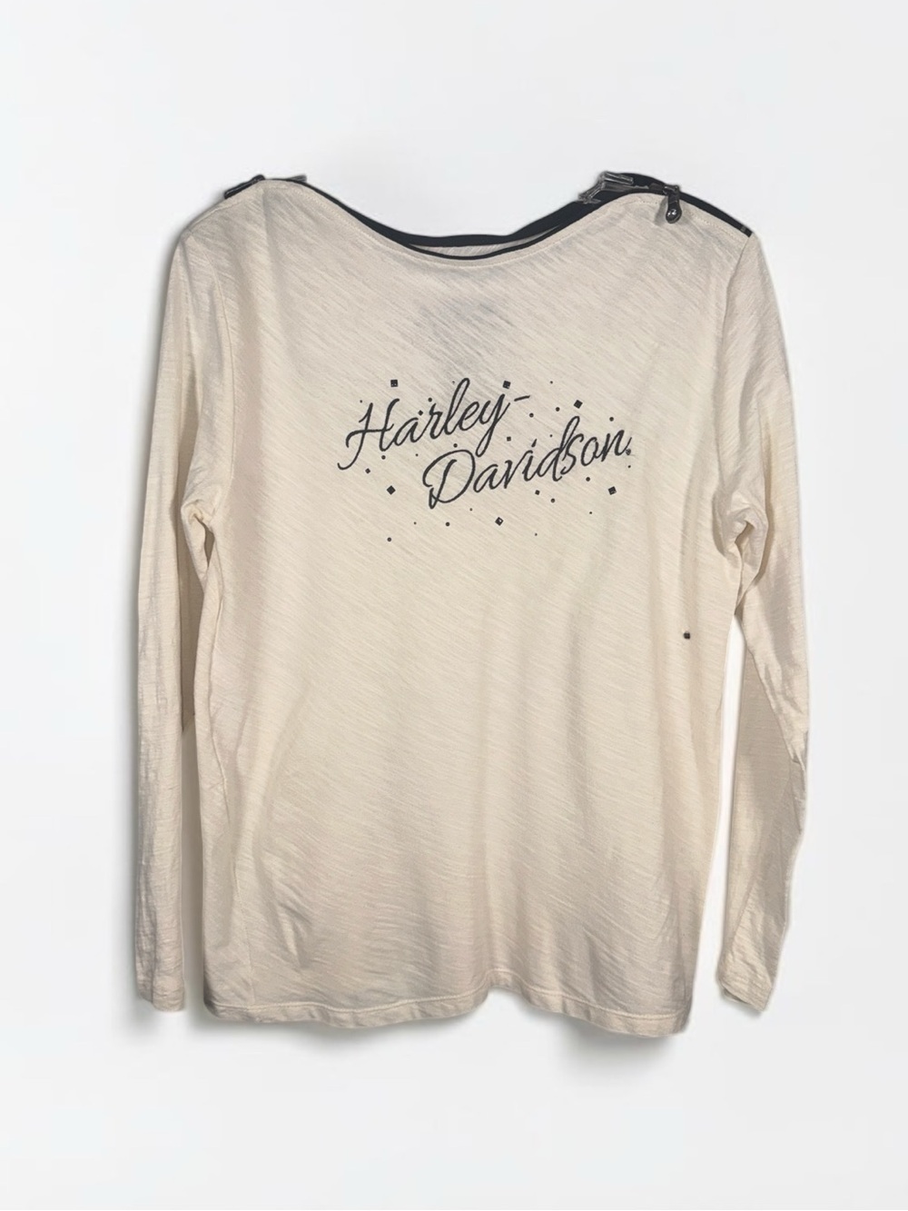Harley-Davidson Women's Cream Long Sleeve Tee with Black Script